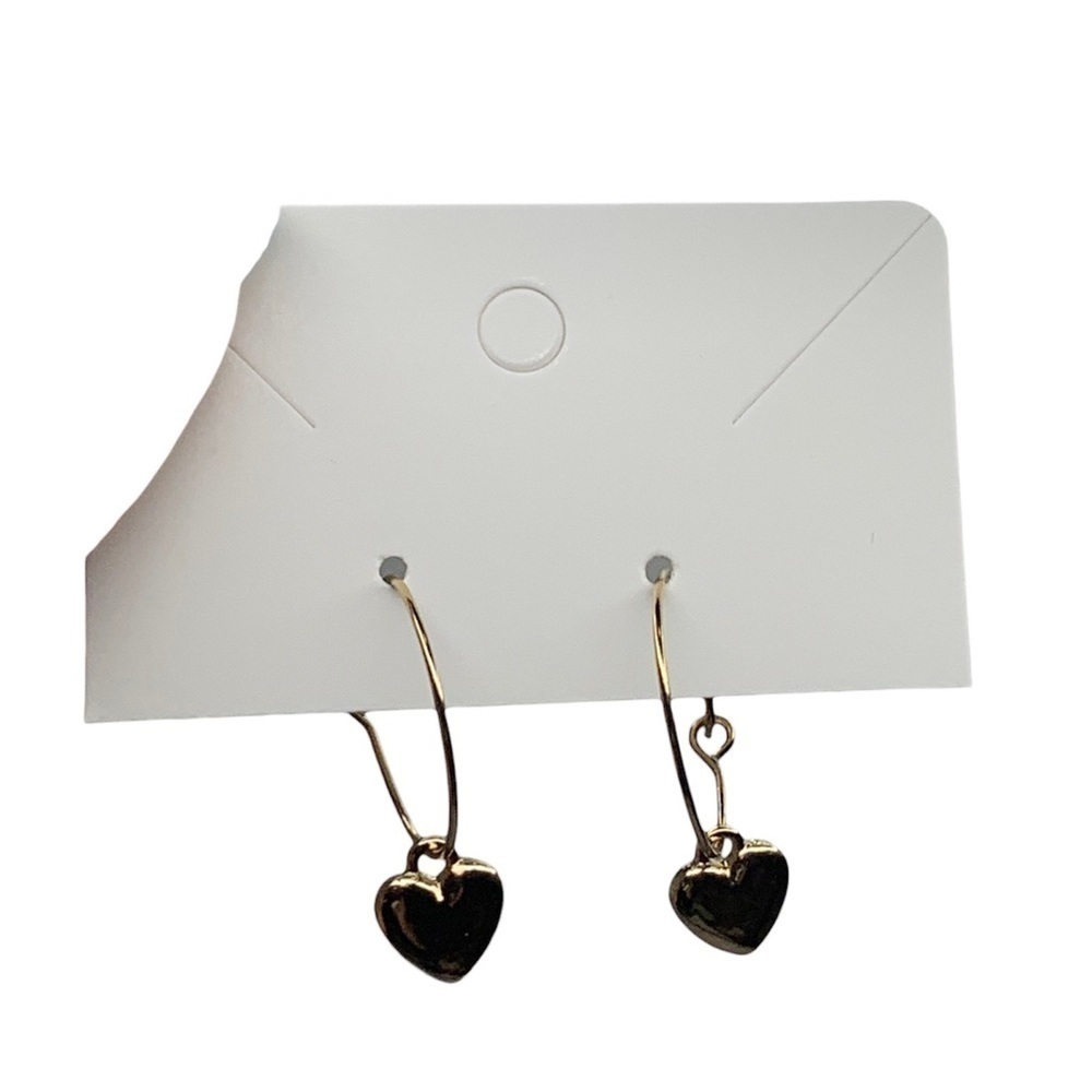 Gold heart hoops